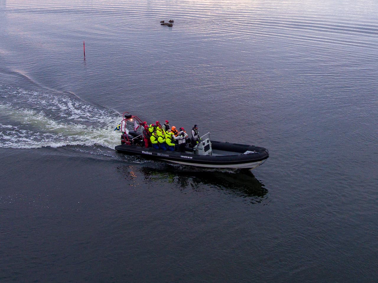 People in a open boat