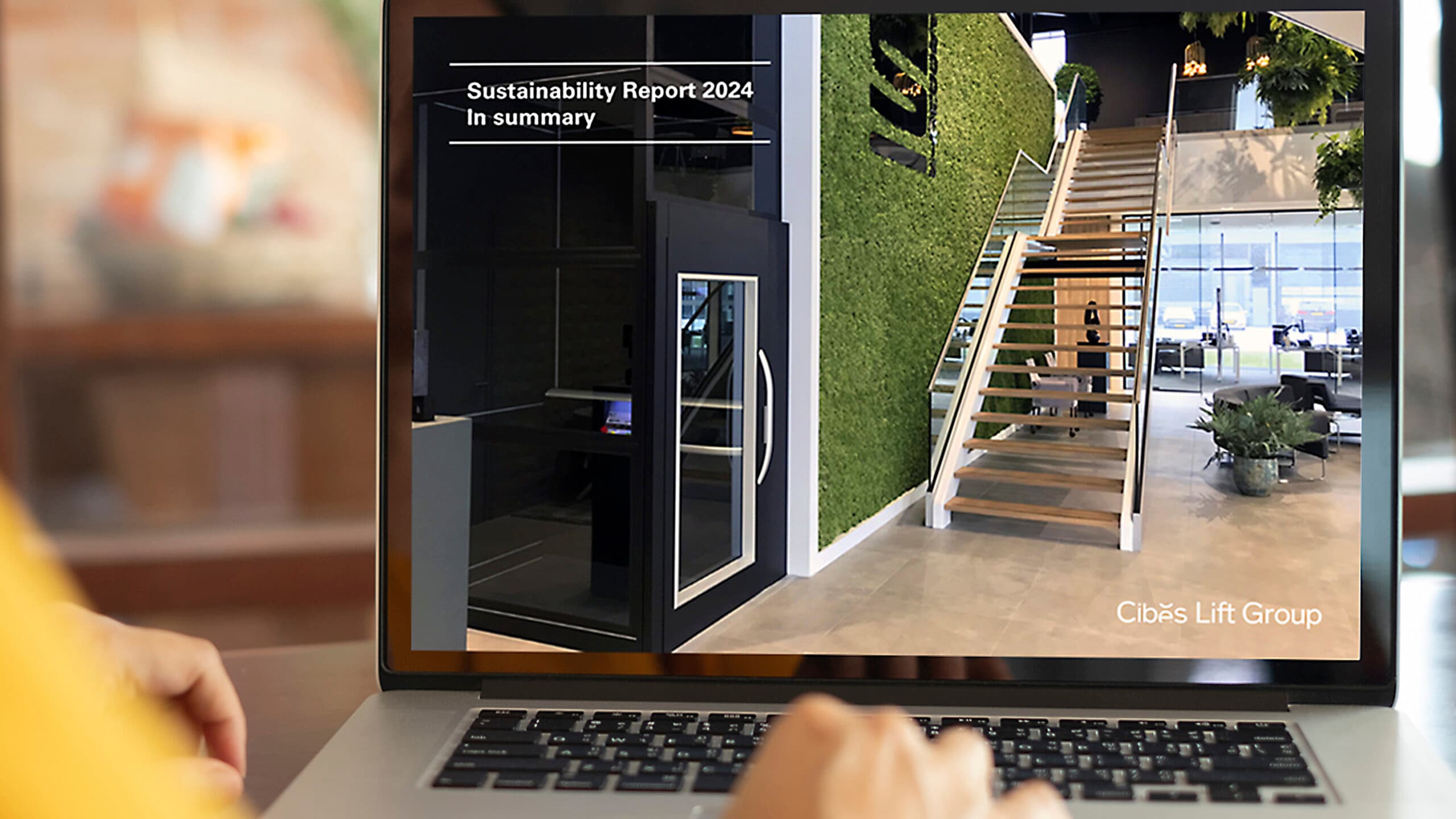Screen showing the Cibes Lift Group Sustainability report 2024
